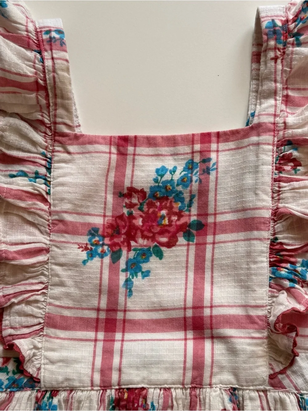 Ralph Lauren Girls' Floral Check Print Pinafore Dress - Size 5